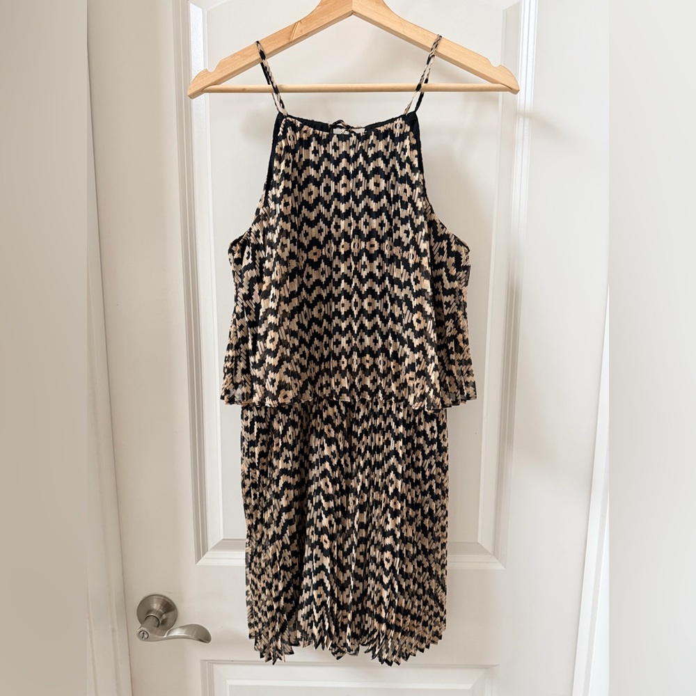 Express Black and Tan Geometric Romper